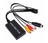 Fabater Convertitore da SVideo a, Convertitore da S Video AV a con Adattatore Video 1080P 720P per VHS VCR DVD STB N64 Console di Gioco WiiU