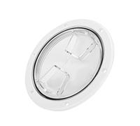 Fabater Copertura Trasparente per Portello da Ponte, Tondo Bianco in ABS, | Coperchio di accesso al ponte marino con visuale chiara, per riporre il motore di yacht , facile apertura a 90 gradi