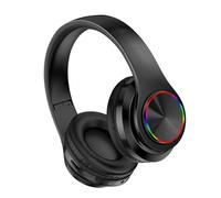 Fabater Cuffie Wireless, 5.0 Pieghevoli con Supporto per Scheda TF, Cuffie con Archetto Estensibile con Luce Respiratoria e Controllo a 4 Pulsanti per Ascoltare Musica in Movimento (BLACK)