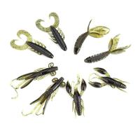 Fabater Esche da Pesca in Silicone Morbido, 25 Pezzi, 4, 3 Colori | Set di esche morbide per vermi, aragoste e gamberetti, in silicone ecologico, compatibile con Texas Rig, azioni di nuoto