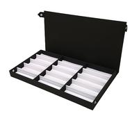 Fabater Espositore per Occhiali da Sole con 15 griglie. Elegante Organizer per Occhiali per comò o Custodia per Gioielli in Tessuto di Nylon da Viaggio