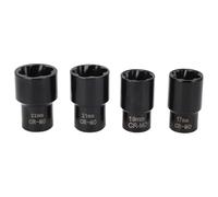 Fabater Estrattore per Dadi Ruota con Bloccaggio, Set di Bussole Elicoidali per Dadi Danneggiati e Usurati, Estrattore per Bulloni Dado con Attacco da 1/2 Pollici e 4 Bussole da 17 Mm 19 Mm 21 22 per