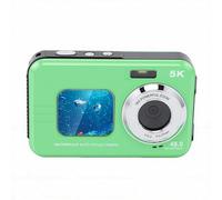 Fabater Fotocamera Resistente All'acqua Risoluzione 5K Messa a Fuoco Automatica Doppio Schermo per Fotografia Subacquea Snorkeling Riunioni di Famiglia (GREEN)