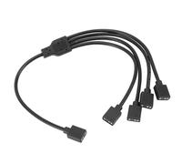 Fabater Il Cavo di Prolunga Splitter RGB Si Integra Perfettamente con i Connettori ARGB da 5 V, Cavo Splitter da 1 a 4 ARGB per Illuminazione PC Personalizzata, Fai da Te (BLACK)