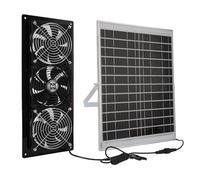 Fabater Kit di Ventilatore a Energia Solare, Pannello Solare da 25W con 3 Ventole, Tasso di Conversione Elevato Potente Ventola di Raffreddamento, IP67 Affronta del Tempo