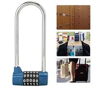 Fabater Lucchetto a Combinazione, Lucchetto con Codice Password a 5 Quadranti con Design a Forma di U in Lega di Zinco per Armadi, Porte, Armadietti, Palestra, Cassetta degli Attrezzi, Valigia, (BLUE)