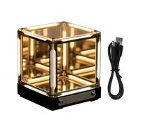 Fabater Luce Cubica Infinity, Lampada Cubica a Specchio Infinity, Lampada da Comodino Touch Control con LED Dimmerabile, Effetto Abisso LED Acrilico 4D, Luce Notturna Ricaricabile