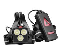 Fabater Luce da Corsa Pettorale Ricaricabile Tramite USB, Faro Anteriore Regolabile da 500 Lumen e Luce Rossa Posteriore con Cinturino Riflettente, per Corsa Notturna, Ciclismo, (3 Lampada)