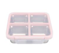Fabater Lunch Box in Acciaio Inossidabile, 4 Scomparti Riutilizzabili On and Go con Coperchi, Contenitore Lunch a Prova di Perdite, Contenitori Snack Lavabili in Lavastoviglie (rosso)
