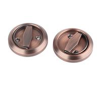 Fabater Maniglia Ad Anello in Acciaio Inossidabile 304 Serratura per Porta Accessori Robusti per Tutte le Porte in Legno e Acciaio Accesso Al Bagno, Rosso Bronzo Argento, Serratura su Due Lati per