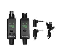 Fabater Microfonico Wireless, Ricevitore Trasmettitore Microfono Wireless XLR da 2,4 GHz, Adattatore per Microfono XLR Plug-on Ricaricabile a 24 Bit 48kHz per Mixer Audio PA Fotocamera (1 per 1)