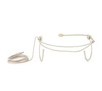 Fabater Microfono Binaurale Beige Sospeso, Microfono a Condensatore con Bloccaggio a Vite Jack Maschio da 3,5 Mm per Trasmettitore da Cintura, con Cuffia Omnidirezionale con qualità Broadcast,