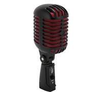 Fabater Microfono Dinamico Vintage, Microfono Unidirezionale Cardioide Stile retrò Ruotabile, per Trasmissione Dinamica XLR con Struttura in Metallo per Spettacoli (BLACK)