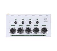 Fabater Mixer Audio a 4 Canali, Mixer Audio Stereo Portatile a Basso Rumore con Ingressi TRS da 1/4" e Uscita da 3,5 Mm, Console per Scheda Audios per Karaoke Domestico, Feste (WHITE)