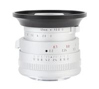 Fabater Obiettivo Fisso Prime APS-C da 12 Mm F2.0 con Ampia Apertura e Messa a Fuoco Manuale, Adatto per Fotocamere con Attacco M4/3 per G1 G2 G3 G5 G6 GF8 GF9 GH5 GH6, M1, M2 E-P1, (SILVER)