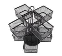 Fabater Organizzatore per Bustine di tè, Porta Bustine di tè Porta Bustine di tè a 2 Livelli 8 Cestini Rimovibili Contiene 96 Bustine di tè, Giostra Rotante a 360 Gradi, Contenitore per (BLACK)