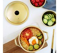 Fabater Pentola Per Ramen, Pentola Per Tagliatelle Coreana Facile Da Pulire In Lega Di Alluminio Antiruggine, In Alluminio Da 16 Cm 20 Cm Con Doppio Manico Per Stufe Elettriche In Ceramica A Aperta