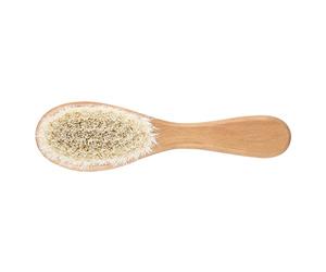 Fabater Pespa per Capelli per Bambini Morbida Capre Naturale Freccia Freccia per Massaggio Alla Testa dei Bambini, Maniglia di Legno Non Tossica, Stimolazione del Cuoio Capelluto, per Neonati