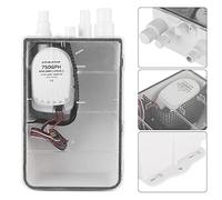 Fabater Pompa per Vasca da Doccia da 750 GPH con Interruttore a Galleggiante Automatico, Scatola di Scarico di Sentina 12 V/24 V Ingresso Multiplo per Yacht per Barche Marine, di Pompa per Doccia