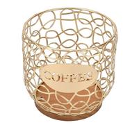 Fabater Porta Cialde caffè, Cestello Porta Capsule caffè Compatto di Grande capacità, Organizer per Cialde con Robusta Base in Legno e Protezione Antigraffio per Bancone Scrivania da Ufficio (GOLD)