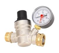Fabater Regolatore di Pressione dell'Acqua in Ottone con Dispositivo di Misurazione, Riduttore di Stampa Regolabile per, Ampio Uso nei Giardini e Sistemi di Tubazioni (3/4 Pollici (DN20))