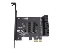 Fabater Scheda Controller, Scheda di Espansione PCIe Gen3 a 6 Porte 6Gbps, III con Chip RTL9100 con Staffa a Basso Profilo per Sistemi 10 11