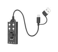 Fabater Scheda USB, Adattatore Esterno Surround Virtuale 7.1 e Voce, Jack da USB a 3,5 Mm con Controllo Volume e Plug and Play per PC Laptop Cuffie Desktop