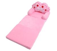 Fabater Sedia per Bambini, Divano Letto Pieghevole con Braccioli per Ragazze, Cuscino da Pavimento Tiara Principessa per Bambini in Rosa, per Fare un Pisolino, Giocare a Dormire, Leggere (Piegatura