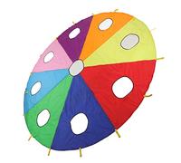 Fabater Set da Gioco con Paracadute per Ombrello Gonfiabile per Bambini a 9 Fori, Gioco di Martellamento della Talpa con Bastone Rotondo da 120 Pollici per la Cooperazione di Gruppo, Giocattolo di