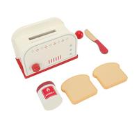 Fabater Set da Gioco per Tostapane in Legno, Gioco di Finzione Realistico, Giocattolo per Macchina per il Pane per Bambini in Legno Non Tossico, Set da per Colazione in con 2 Fette di Pane e