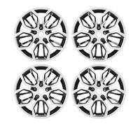 Fabater Set di 4 Coprimozzi 14 Pollici, Copricerchi per Ruote Automobilistiche in ABS, Copricerchioni Universali R14 Copriruote per Decorazioni Eleganti per Auto per la Maggior Parte delle (Argento