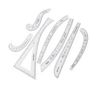 Fabater Set di Righelli da Cucito su Misura, 7 Pezzi Set di Righelli Curvi in acrilico in Scala Trasparente per la Creazione di Modelli, di per Modelli di Moda con Righello Curvo Francese per e