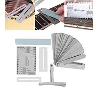Fabater Set di Strumenti per Chitarra per Kit di Riparazione per Basso Elettrico, Levigatrice Professionale per Righello con Raggio di Raggio con 32 Lame Tastatrici, Protezioni per Tastiera per Banjo