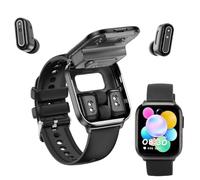 Fabater Smart Watch con Auricolari, Schermo HD da 1,85'' Smartwatch 2 in 1 per Uomo e Donna, Fitness Tracker IP67 con Oltre 100 modalità di Allenamento per lo Sport (BLACK)