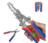 Fabater Spellafili Pieghevole 16 in 1, Strumento Multifunzione per Tagliare, Spelare, Crimpare e Tirare i Cavi con Tester di Tensione e Allarmi per Riparazioni Elettriche, Domestico