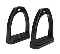 Fabater Staffe per Cavallo in Plastica Ad Alta Resistenza da 2 Pezzi con Cuscinetto in Gomma Antiscivolo Nera - Robuste, Resistenti agli Urti, Due Dimensioni Guida Confortevole