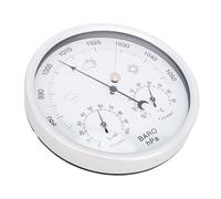 Fabater Stazione Meteorologica Rotonda in Lega di Alluminio Igometro Barometro per gli Interni All'aperto in Argento 5,2 Pollici di Diametro per la Cultura Domestica