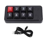 Fabater Tastierino Numerico Cablato USB C, Tastierino Numerico a 8 Tasti per XP 7 8 10, Meccanico Completamente Programmabile per Computer (BLACK)