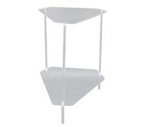 Fabater Tavolino Angolare in Acrilico, Tavolino Trasparente a 2 Livelli Dal Design Salvaspazio con Materiale Acrilico Trasparente per Soggiorno, Camera da Letto, Bagno, Balcone