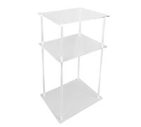 Fabater Tavolo da estremità Piccolo a 3 Livelli, Tavolo Laterale Trasparente Acrilico per Piccoli Spazi, Tavolino da Comodino Piccolo, Carico di 40 Libbre, Design Elegante per