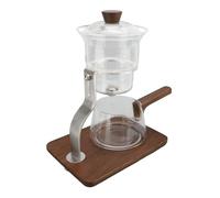 Fabater Teiera in Vetro Fatta a Mano da 350 Ml Elegante Set di Teiere per Riunioni di Famiglia Supporto in Legno di Noce