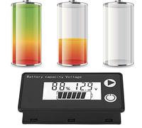 Fabater Tester Indicatore capacità Batteria LCD 12V, Voltmetro Display Digitale Universale per Batteria Al Litio 8V-100V, Piombo-acido NiMH, Schermo LCD a Colori (#3)
