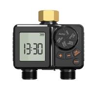 Fabater Timer per Irrigazione a 2 Zone, Timer Intelligente per Irrigazione IPX6 con Ritardo Pioggia, Controllo Doppia Zona, Irrigaziones Manuale e Automatica (Filettatura BSP3/4”.)