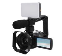 Fabater Videocamera, Videocamera Vlog WiFi Ultra HD 8K 64MP con Microfono per Scheda 32G, Touch Screen Ruotabile a 270° con Zoom 18X da 3 Pollici, Visione Notturna, Paraluce