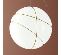 Fabbian Armilla sospensione vetro bianco, oro F50A0501