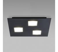 Fabbian Plafoniera LED Quarter nera a tre luci Fabbian
