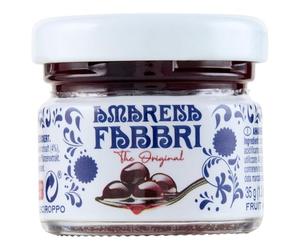 FABBRI 1905 - Ciliegie amarena allo sciroppo | Ciliegie disossate dall'Italia in sciroppo | Topping ideale per ghiaccio, yogurt, dessert e cocktail. Contenuto: 35 g