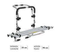 FABBRI PORTABICI PORTELLONE 3 BICI MODULAR CANALINE 125cm MAX 45 KG IN ALLUMINIO