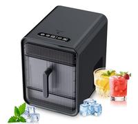 Fabbricatore di ghiaccio da banco, serbatoio acqua da 1,5 litri, macchina per il ghiaccio portatile, autopulente, perfetta per bar domestici, piani di lavoro in cucina, camper, appartamenti, ca black