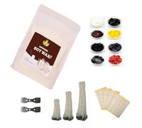 Fabbricazione Candele Kit,con Cera di Soia Pura al 1kg 100% e 100 Stoppini Candela,8 Colori Per Cera, 100 adesivi per stoppini,2 Supporti Stoppino in Metallo